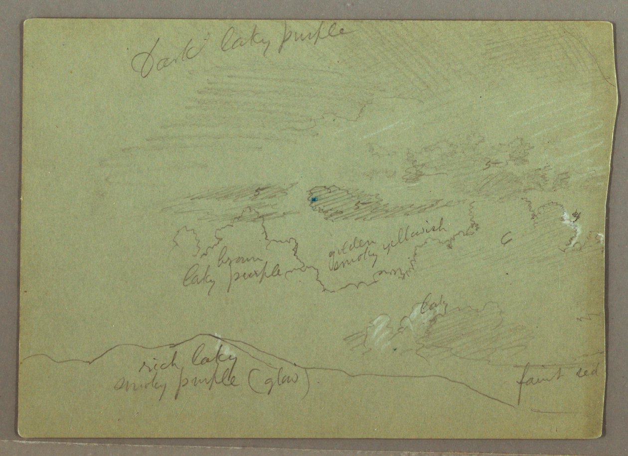 Dessin, ciel nuageux sur une crête, peut-être 1871 - Frederic Edwin Church