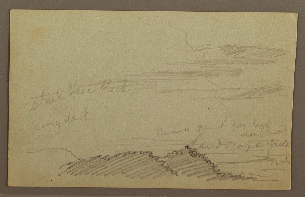 Dessin, ciel nuageux, peut-être années 1860 - Frederic Edwin Church