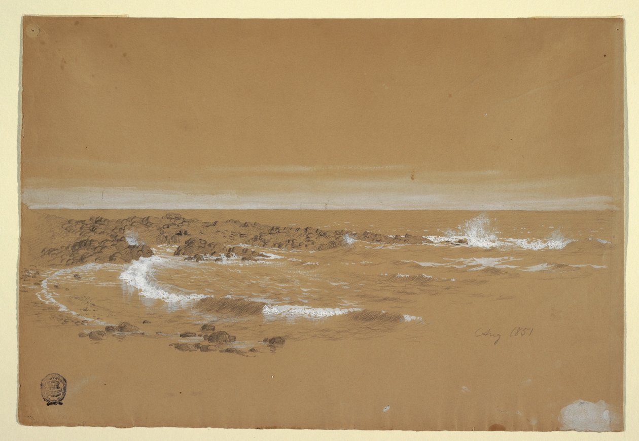 Dessin, Littoral, Grand Manan, Canada, août 1851 - Frederic Edwin Church
