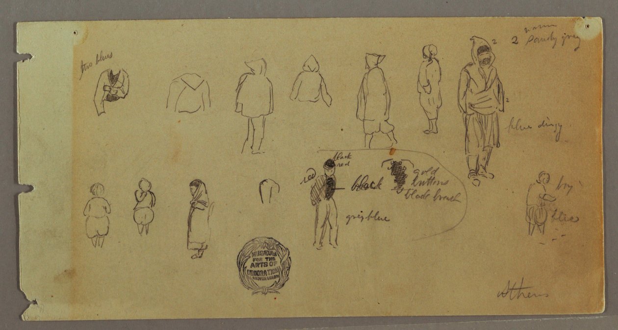 Dessin, croquis de costumes et de figures, peut-être 1869 - Frederic Edwin Church