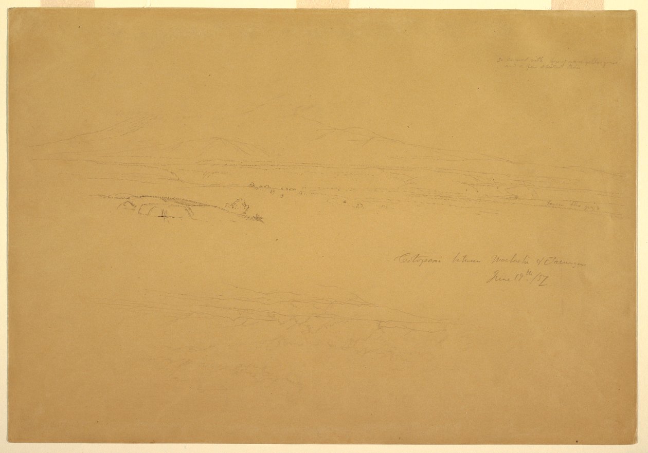 Dessin, Cotopaxi entre Machachi et Talunga, 19 juin 1857 - Frederic Edwin Church
