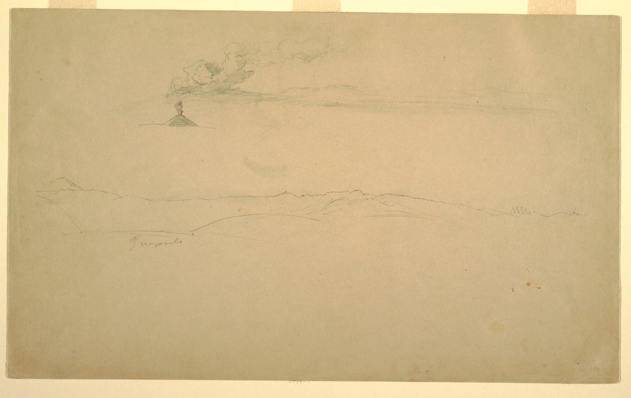 Dessin, Cotopaxi depuis Guapulo, Équateur, 24 juin 1857 - Frederic Edwin Church