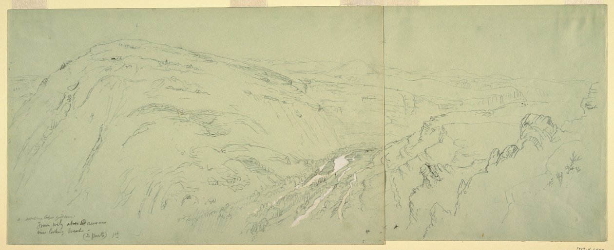 Dessin, Vue lointaine de Damas, Syrie, 1868 - Frederic Edwin Church