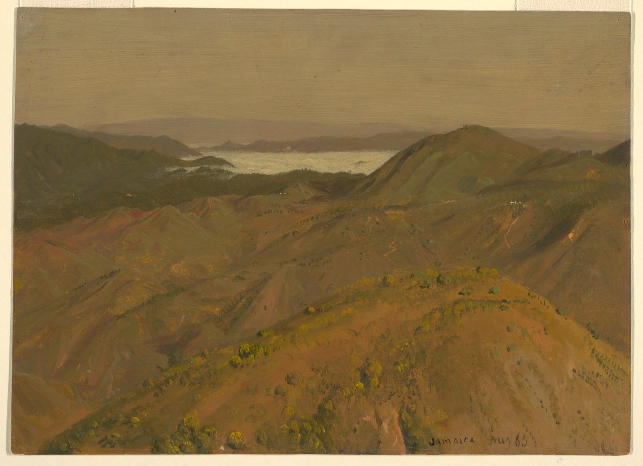 Dessin, vue lointaine sur les collines, août 1865 - Frederic Edwin Church