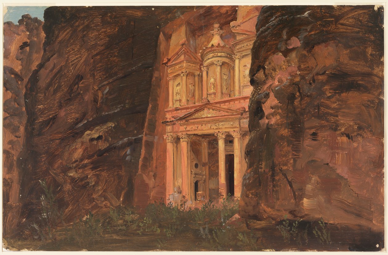 Dessin, El Khasneh, Petra, fin février 1868 - Frederic Edwin Church
