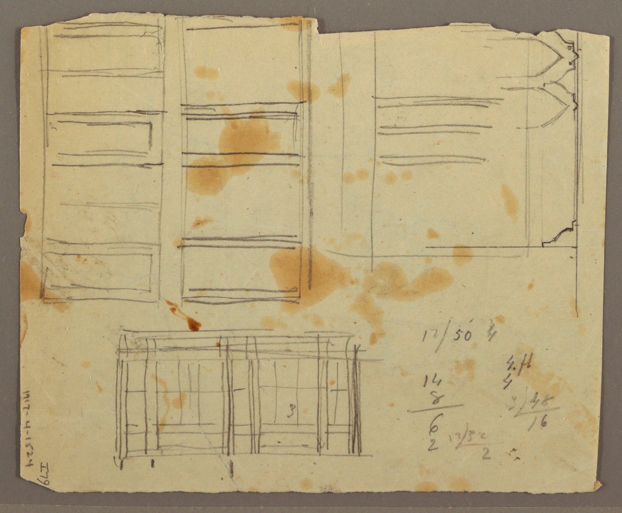 Dessin, esquisses de figures ; verso : bibliothèque, 1853 - Frederic Edwin Church