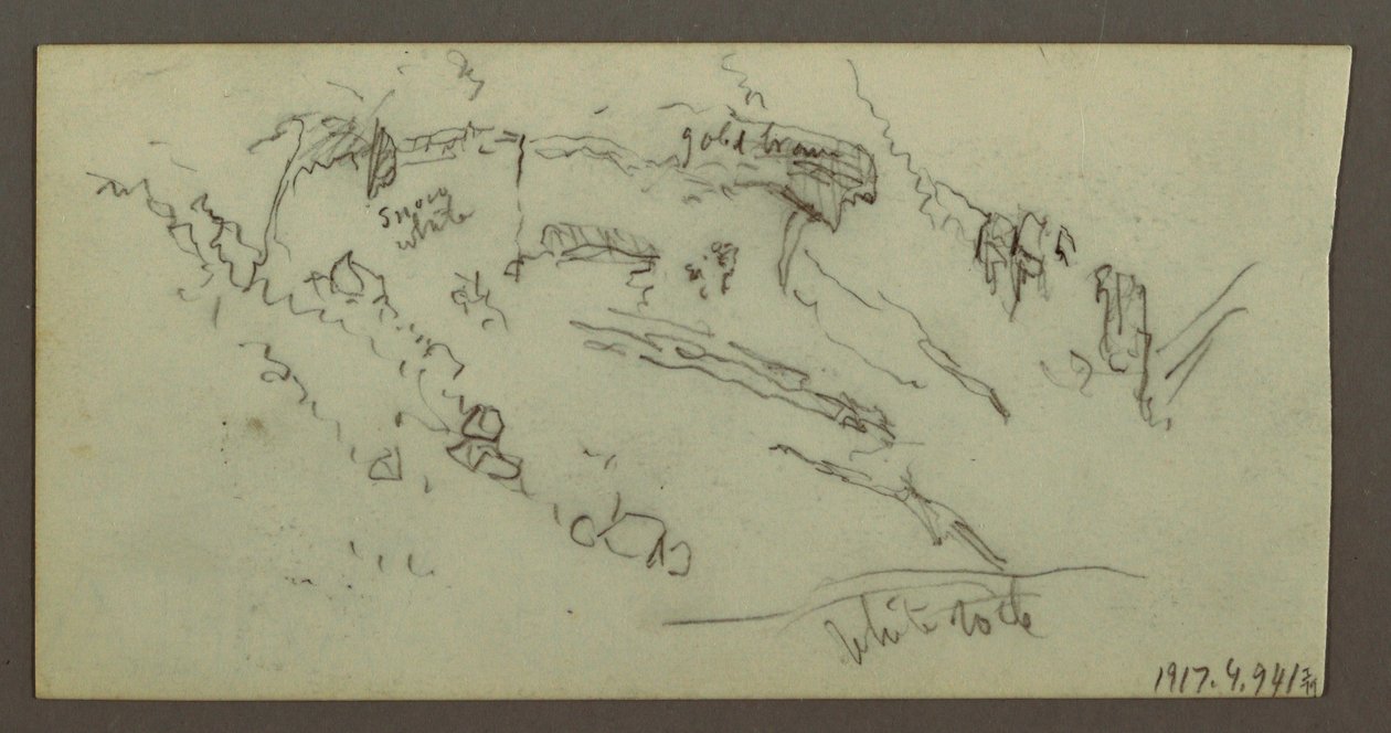 Dessin, étude de figure, chaîne de montagnes, peut-être 1868 - Frederic Edwin Church