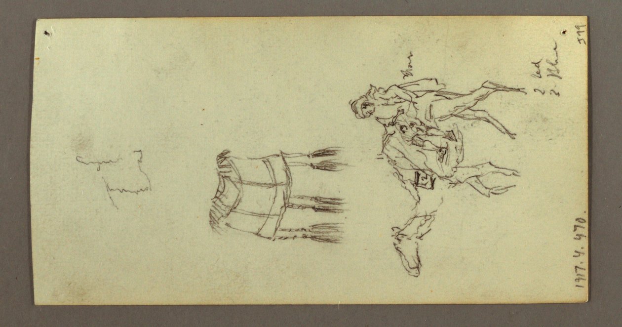 Dessin, études de figures et de chameaux, 22 février 1868 - Frederic Edwin Church