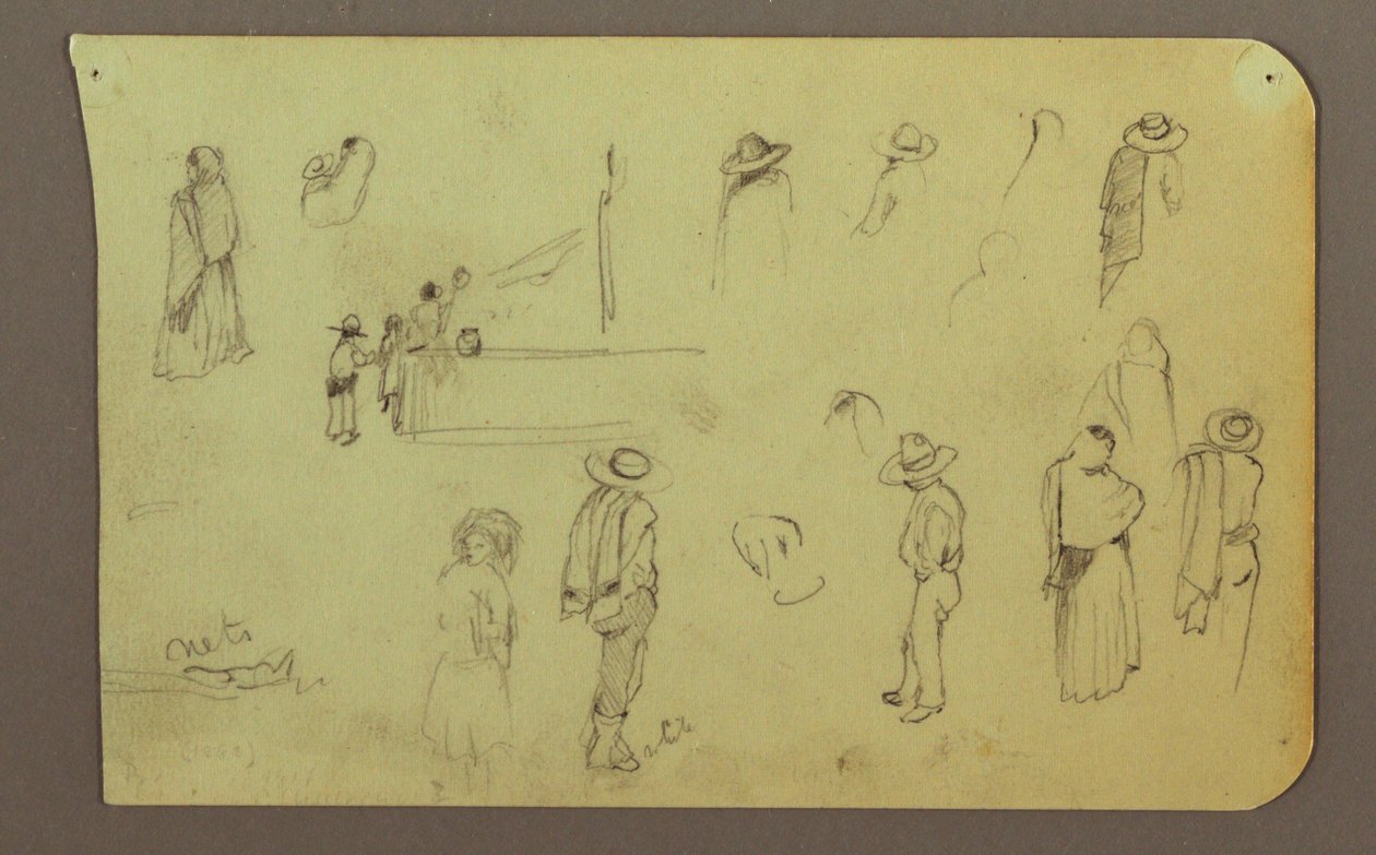Dessin, figures, verso : figure, paysage, 1883 - Frederic Edwin Church