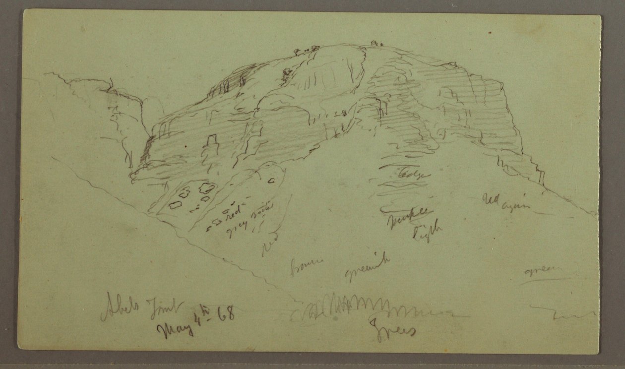 Dessin, Flat Rocky Hill, 4 mai 1868 - Frederic Edwin Church