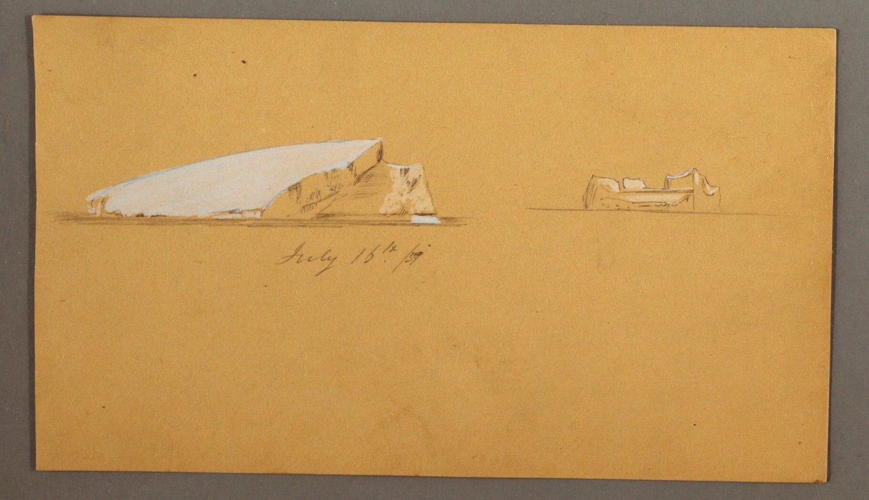 Dessin, icebergs flottants, 16 juillet 1859 - Frederic Edwin Church