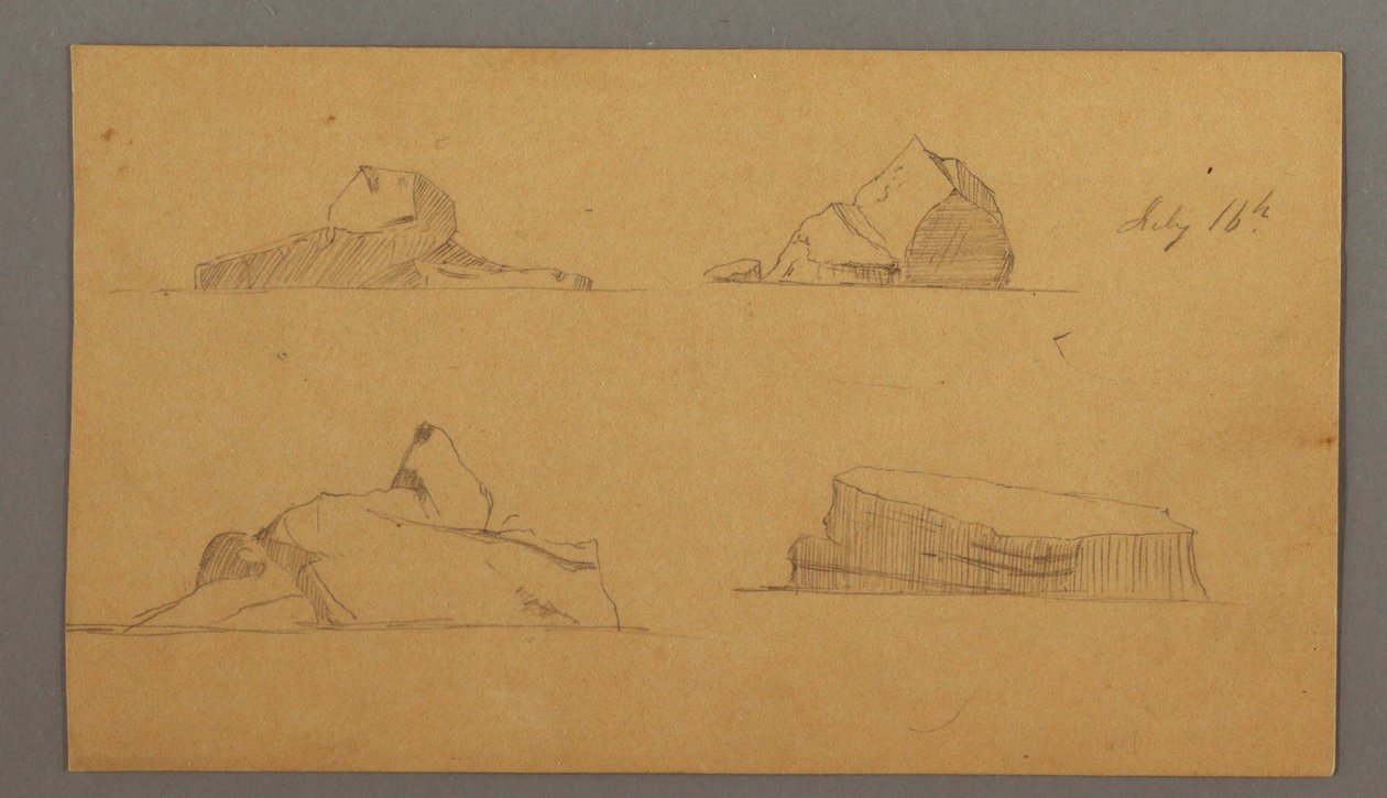 Dessin, icebergs flottants, 16 juillet 1859 - Frederic Edwin Church