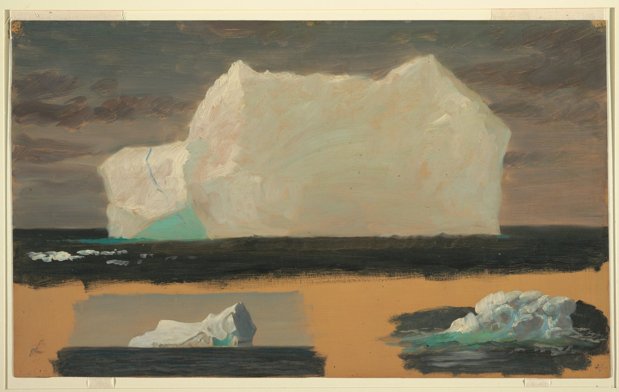 Dessin, icebergs flottants près de Twillingate, Terre-Neuve, 4 juillet 1859 - Frederic Edwin Church
