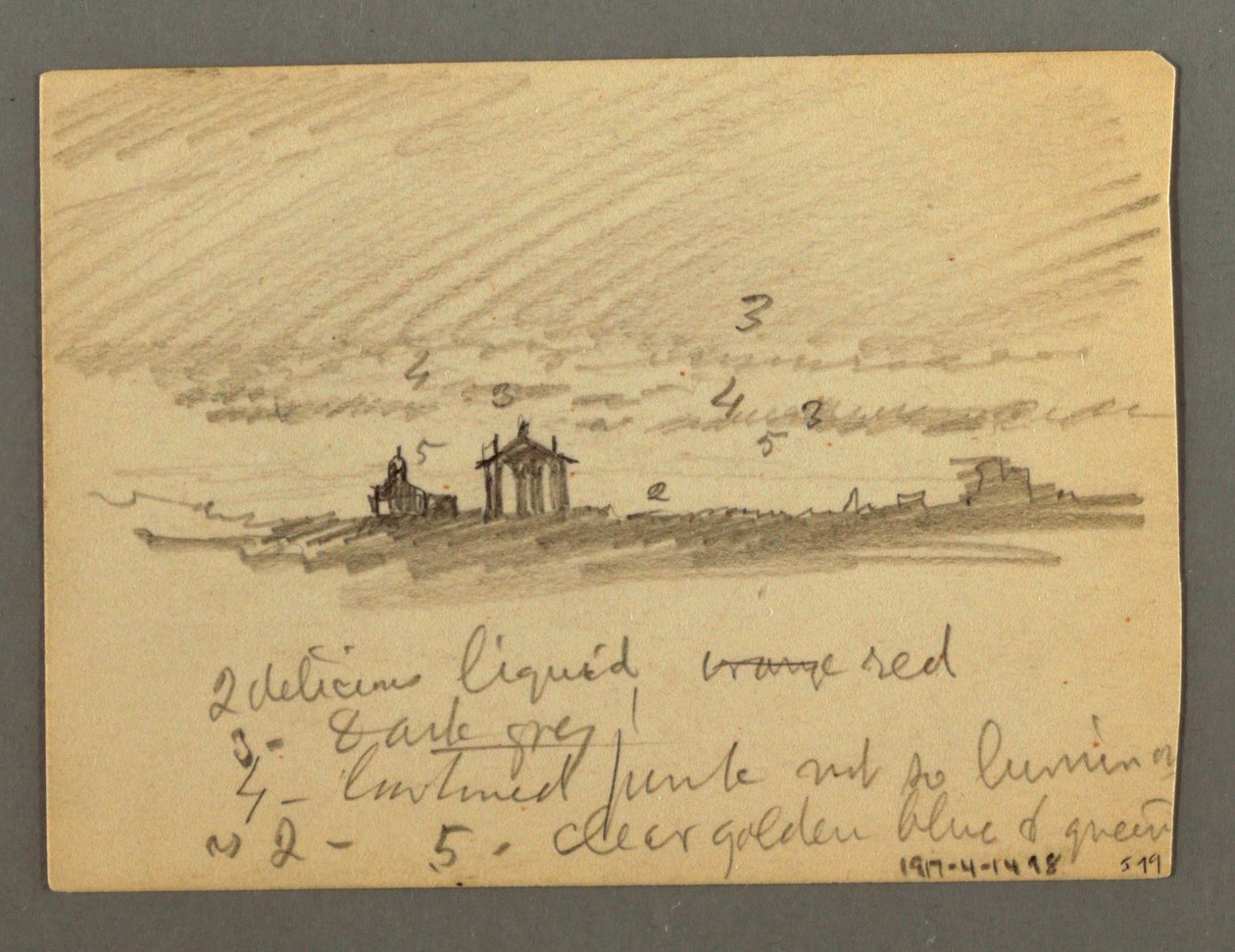 Dessin, Fortification des falaises, Sion, vallée du Rhône, peut-être 1868 - Frederic Edwin Church