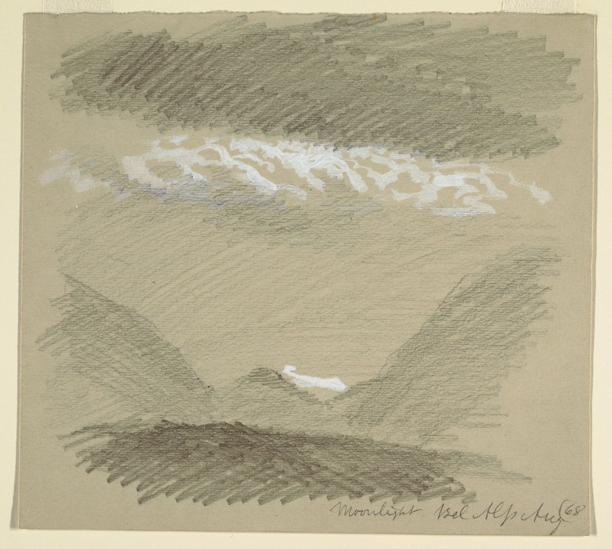 Dessin, des Alpes bernoises, Bel Alp, août 1868 - Frederic Edwin Church