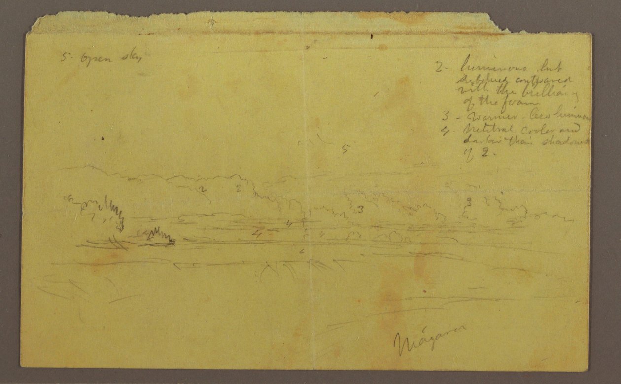 Dessin, île Goat et chutes canadiennes, peut-être 1856 - Frederic Edwin Church