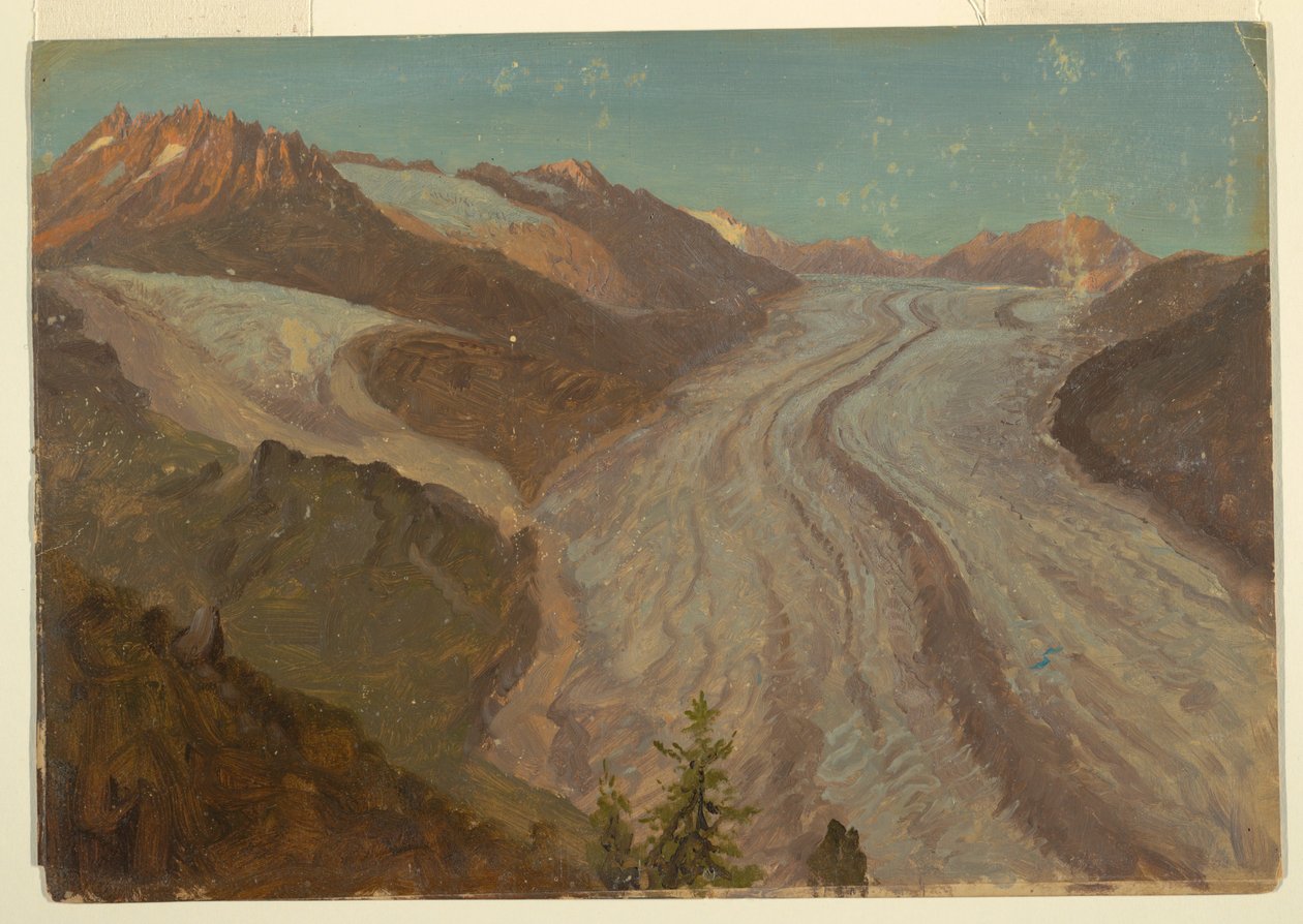 Dessin, glacier du Grand Aletasch, Suisse, août 1868 - Frederic Edwin Church