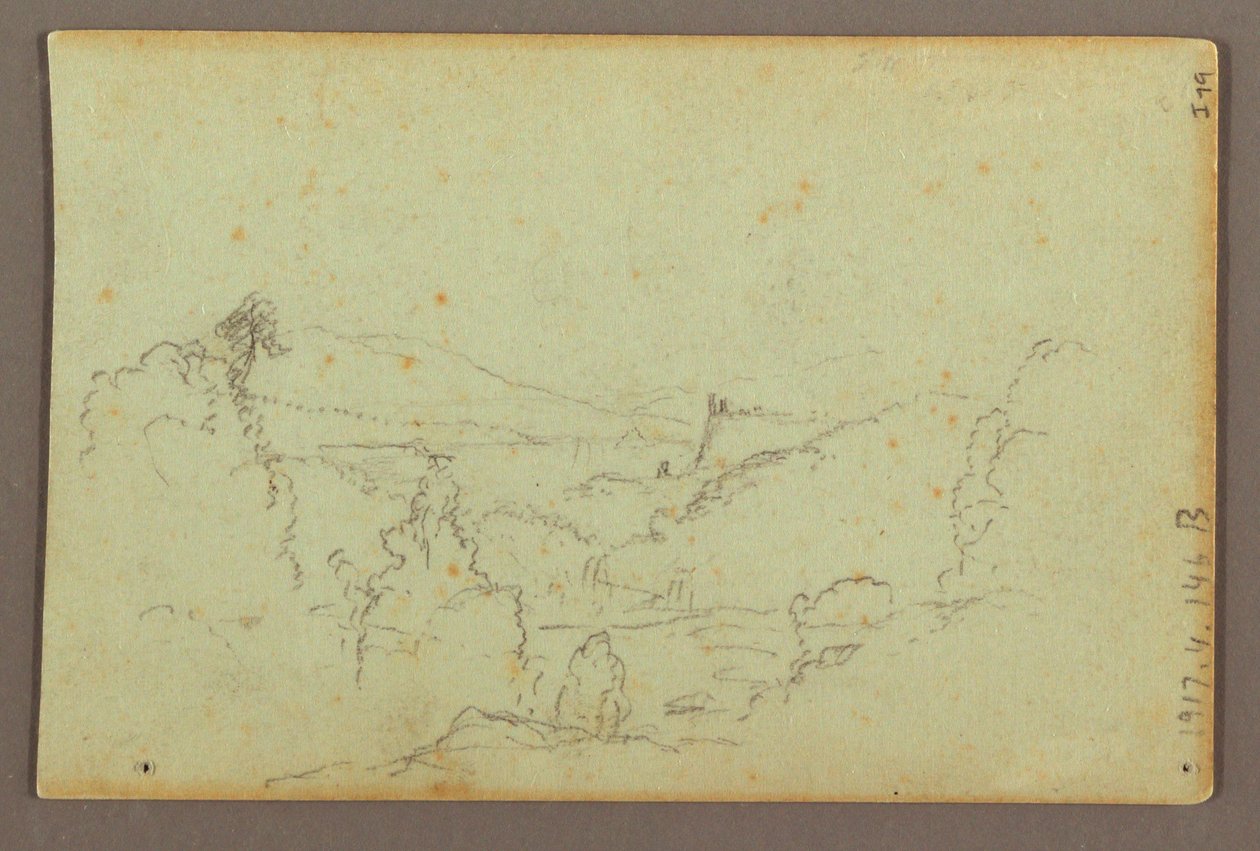 Dessin, Hennequin Point et les chutes américaines, rivière Niagara, peut-être 1856 - Frederic Edwin Church