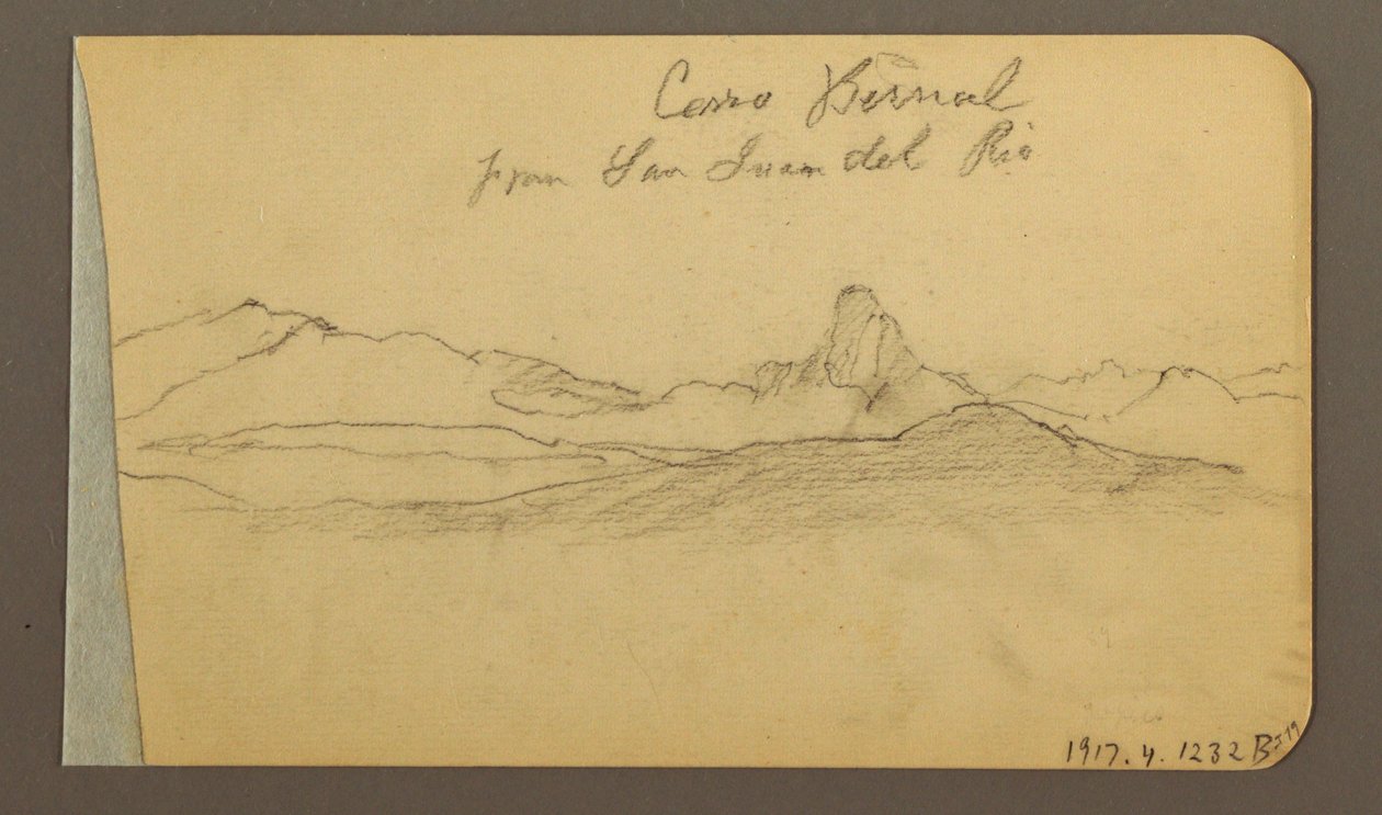 Dessin, chaînes de collines et de montagnes, San Bernal Peak, 1889 - Frederic Edwin Church