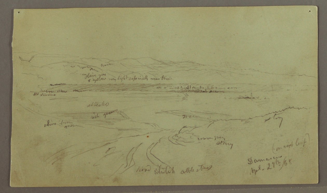 Dessin, collines et plaines, 29 avril 1868 - Frederic Edwin Church
