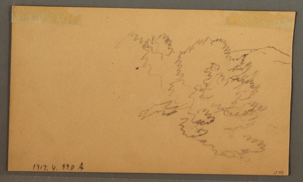 Dessin, Collines et vallée, octobre 1873 - Frederic Edwin Church