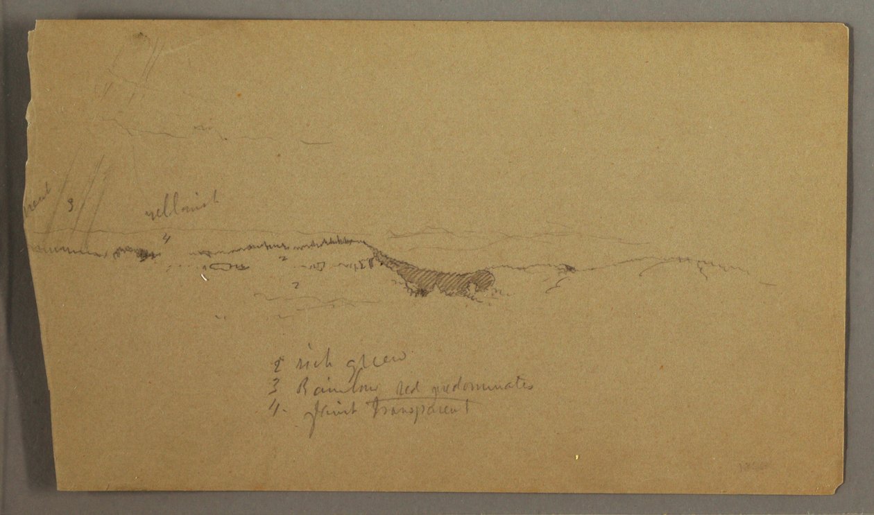 Dessin, collines, arc-en-ciel, peut-être 1865-66 - Frederic Edwin Church