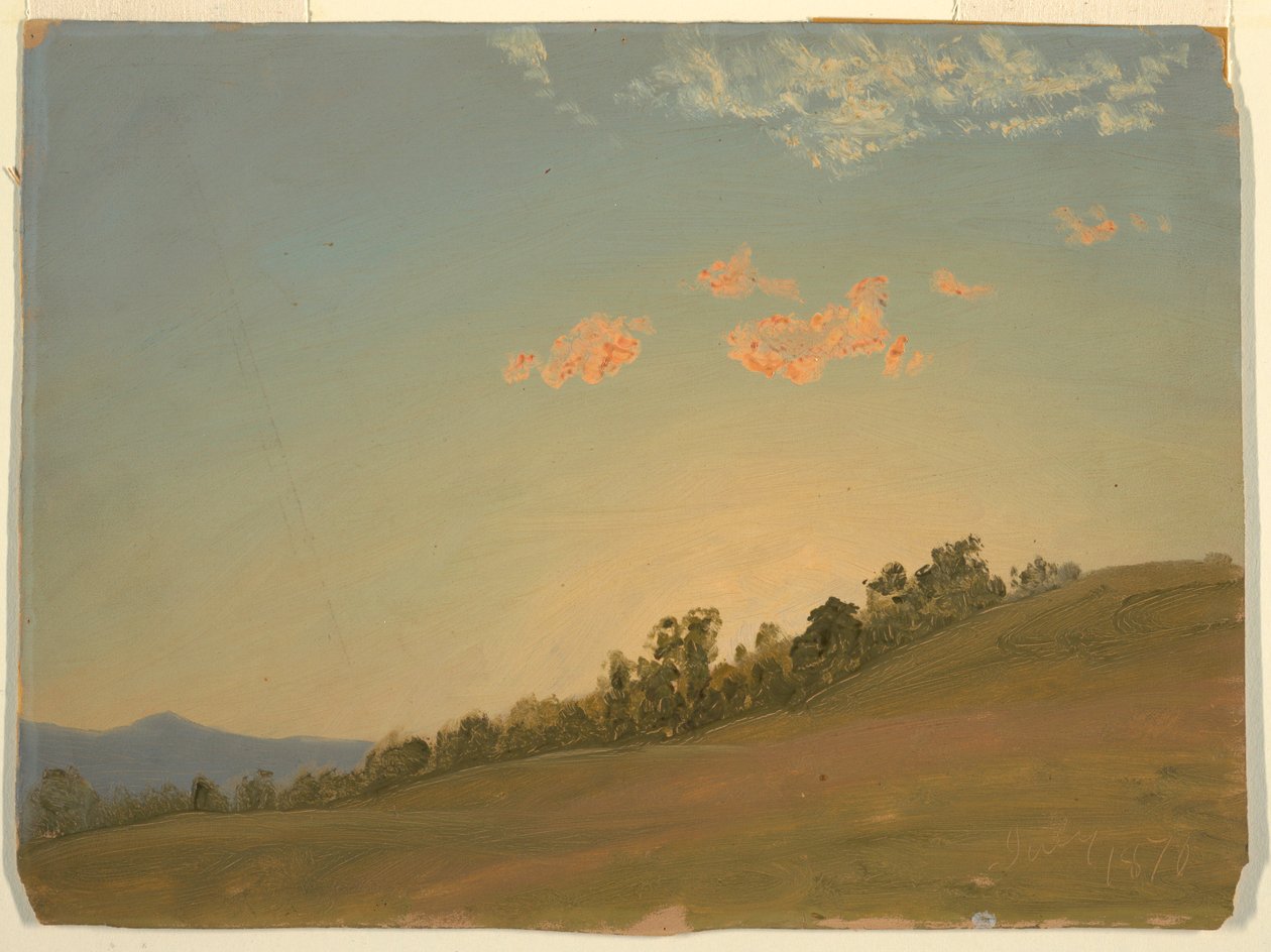 Dessin, colline, Hudson, New York, juillet 1870 - Frederic Edwin Church