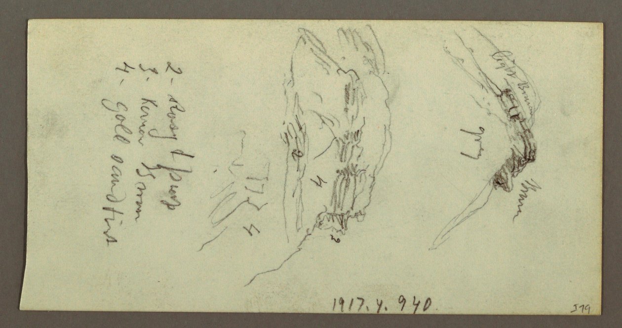 Dessin, sommets et pentes, peut-être 1868 - Frederic Edwin Church