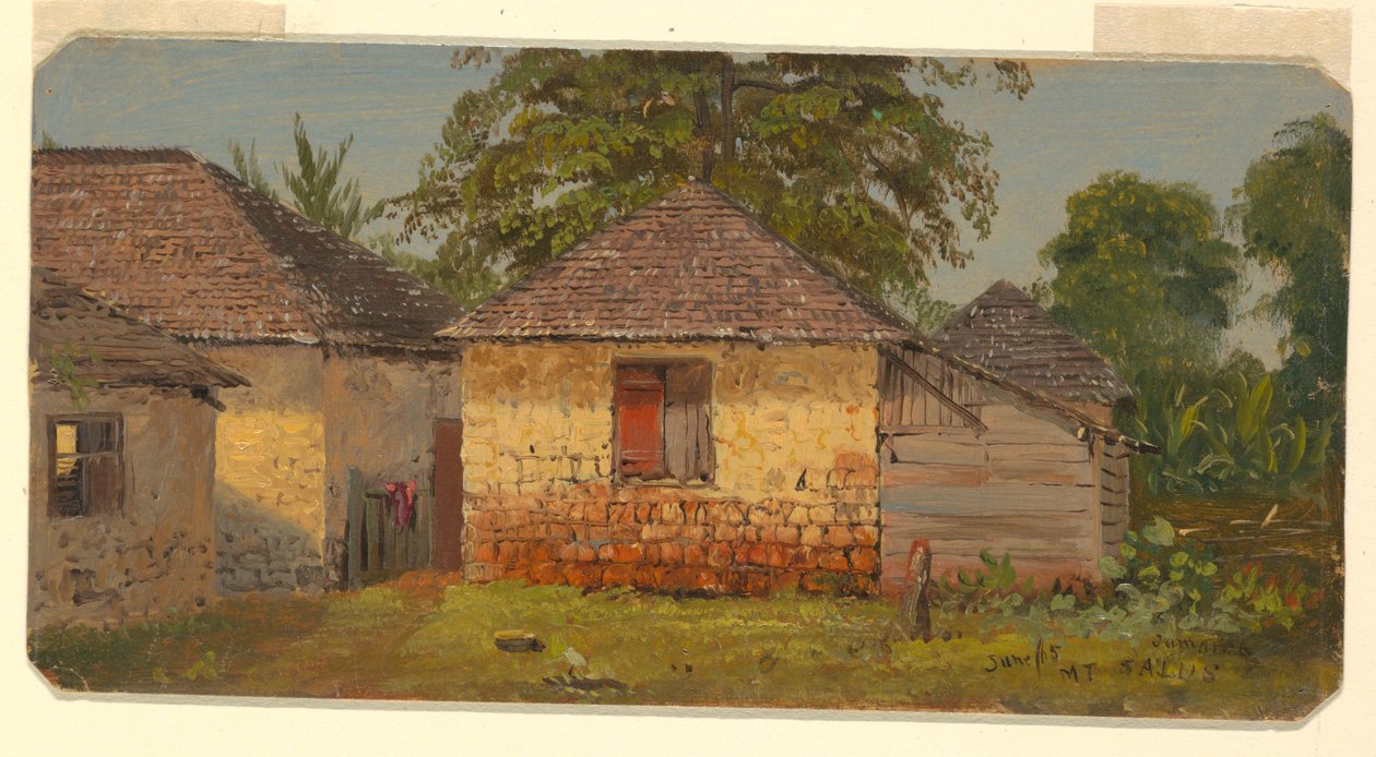 Dessin, maisons, "Mt. Salus", juin 1865 - Frederic Edwin Church