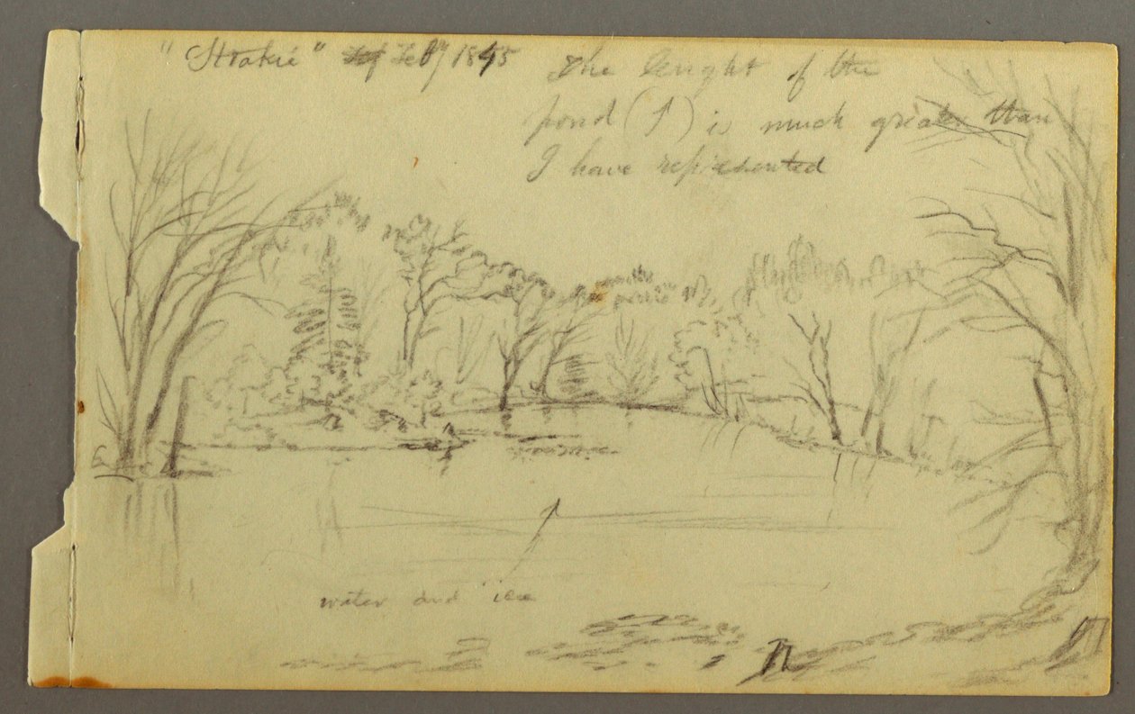 Dessin, étang Htakie ( ) bordé d