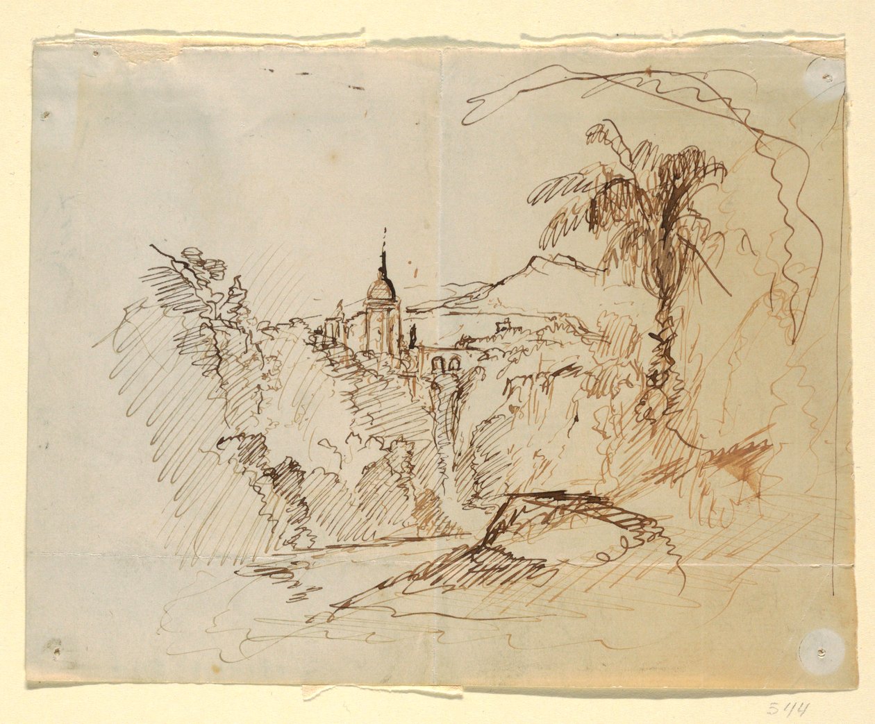 Dessin, paysage imaginaire, 1865-66 - Frederic Edwin Church