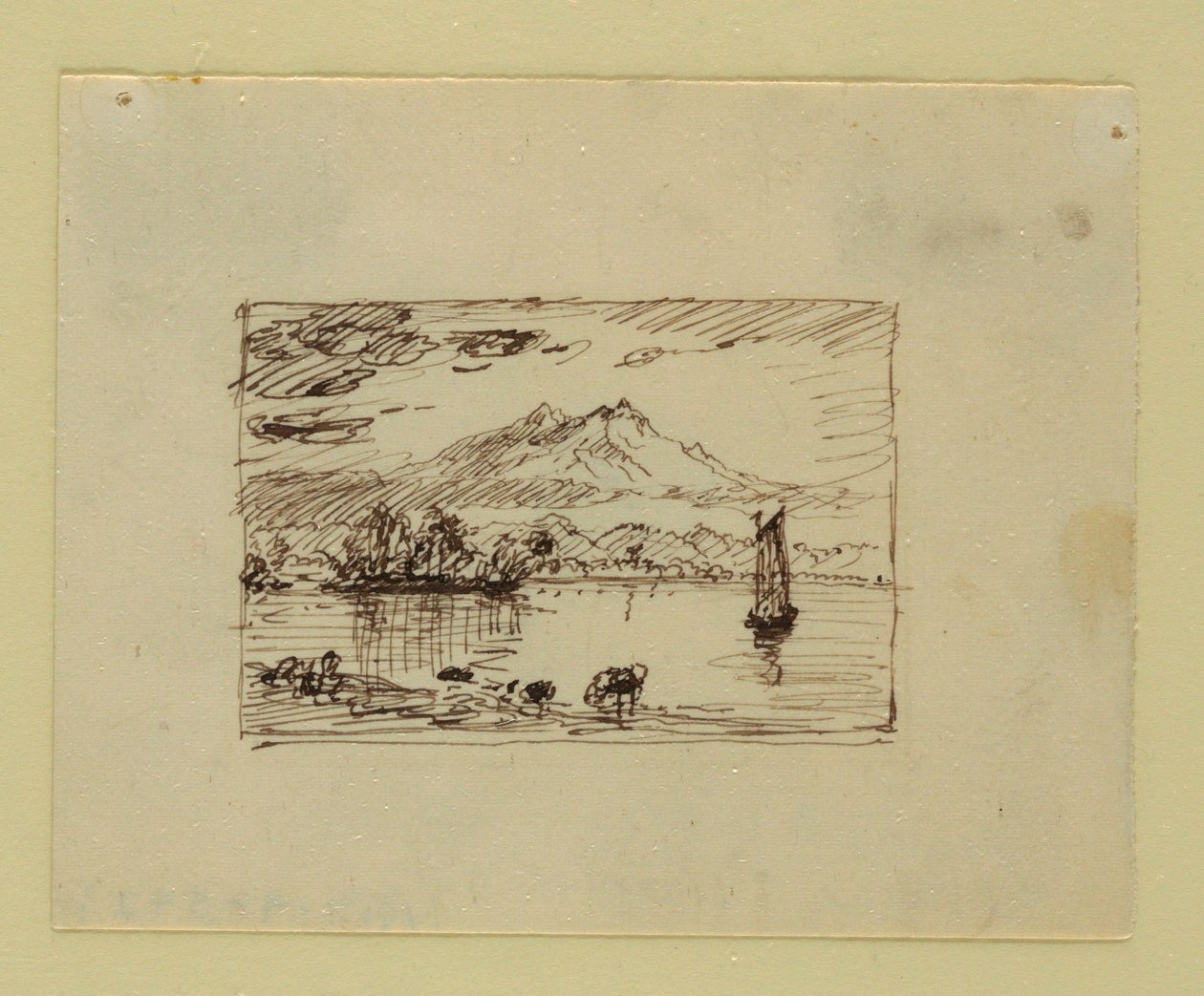 Dessin, paysage imaginaire, vers 1850 - Frederic Edwin Church