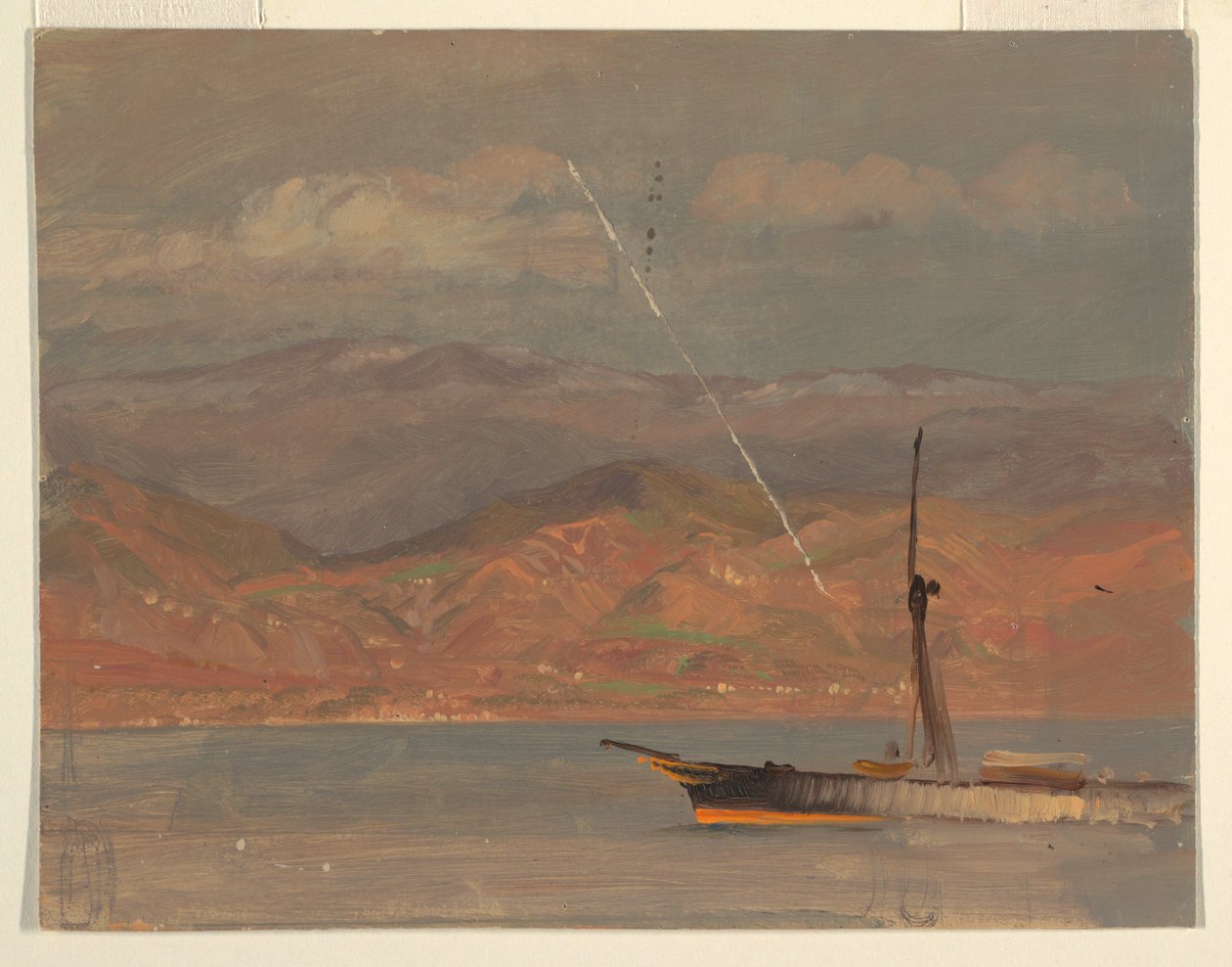 Dessin, côte italienne, au large du détroit de Messine, juillet 1868 - Frederic Edwin Church
