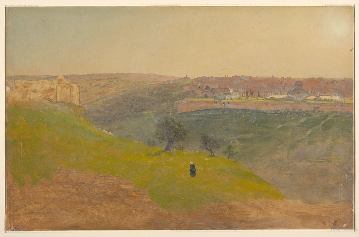 Dessin, Jérusalem depuis le mont des Oliviers, mars 1868 - Frederic Edwin Church
