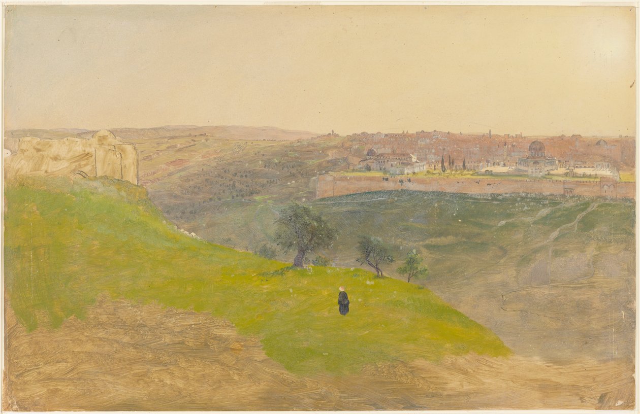 Dessin, Jérusalem depuis le mont des Oliviers, mars 1868 - Frederic Edwin Church