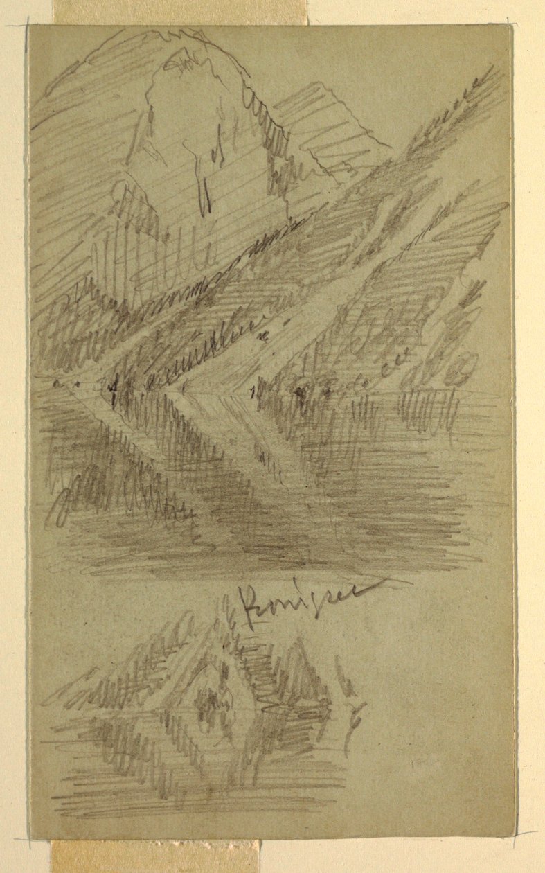 Dessin, Königssee, Berchtesgaden, Bavière, juin ou juillet 1868 - Frederic Edwin Church