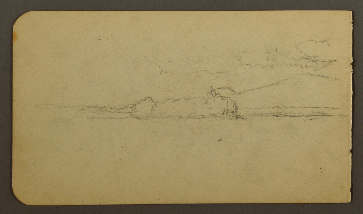 Dessin, lac en direction du mont Katahdin, 1878 - Frederic Edwin Church
