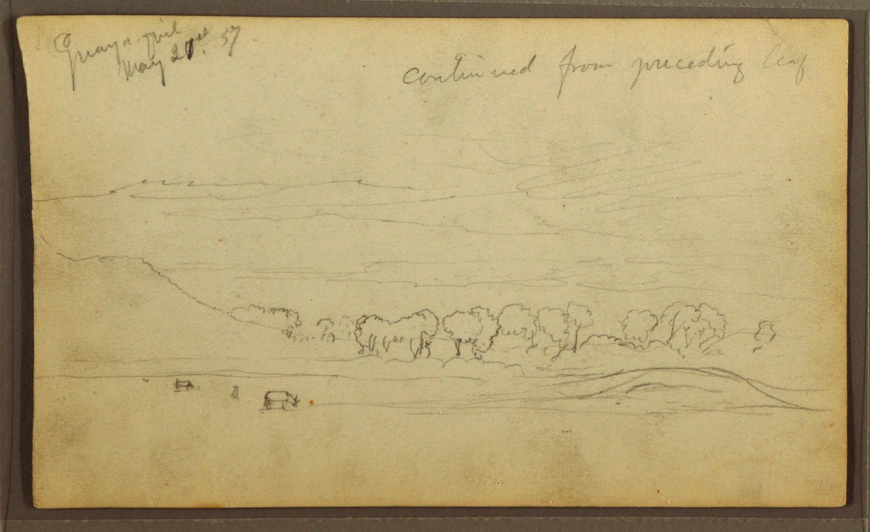 Dessin, paysage, Guayaquil, Équateur, 21 mai 1857 - Frederic Edwin Church