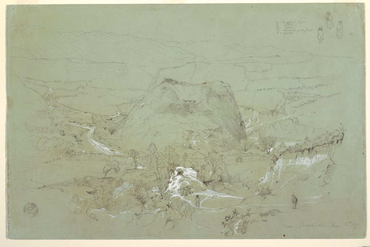 Dessin, paysage près de Guaranda, Équateur, 5 juin 1857 - Frederic Edwin Church