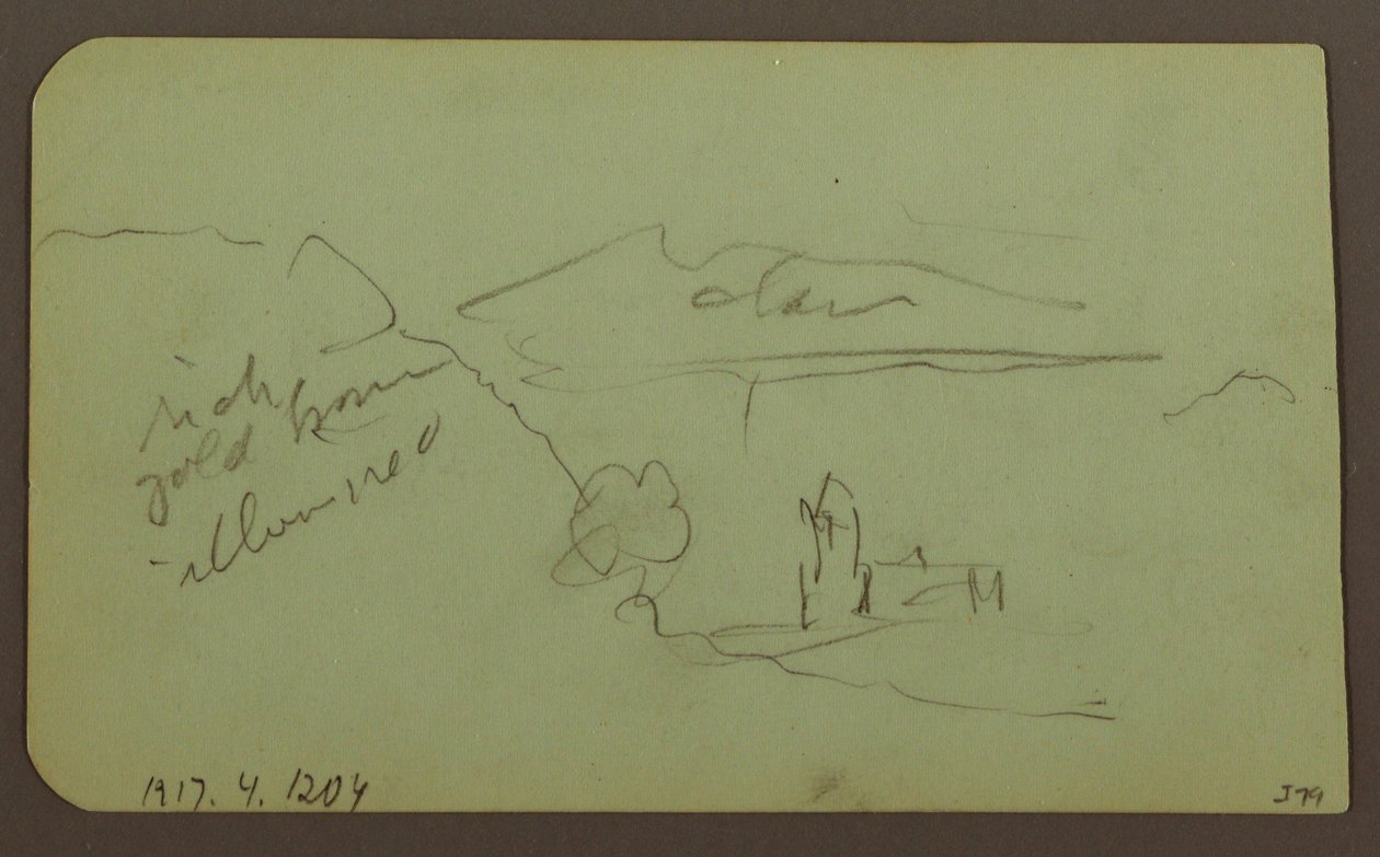 Dessin, paysage, Toluca ; verso : montagne, église, 1883 - Frederic Edwin Church
