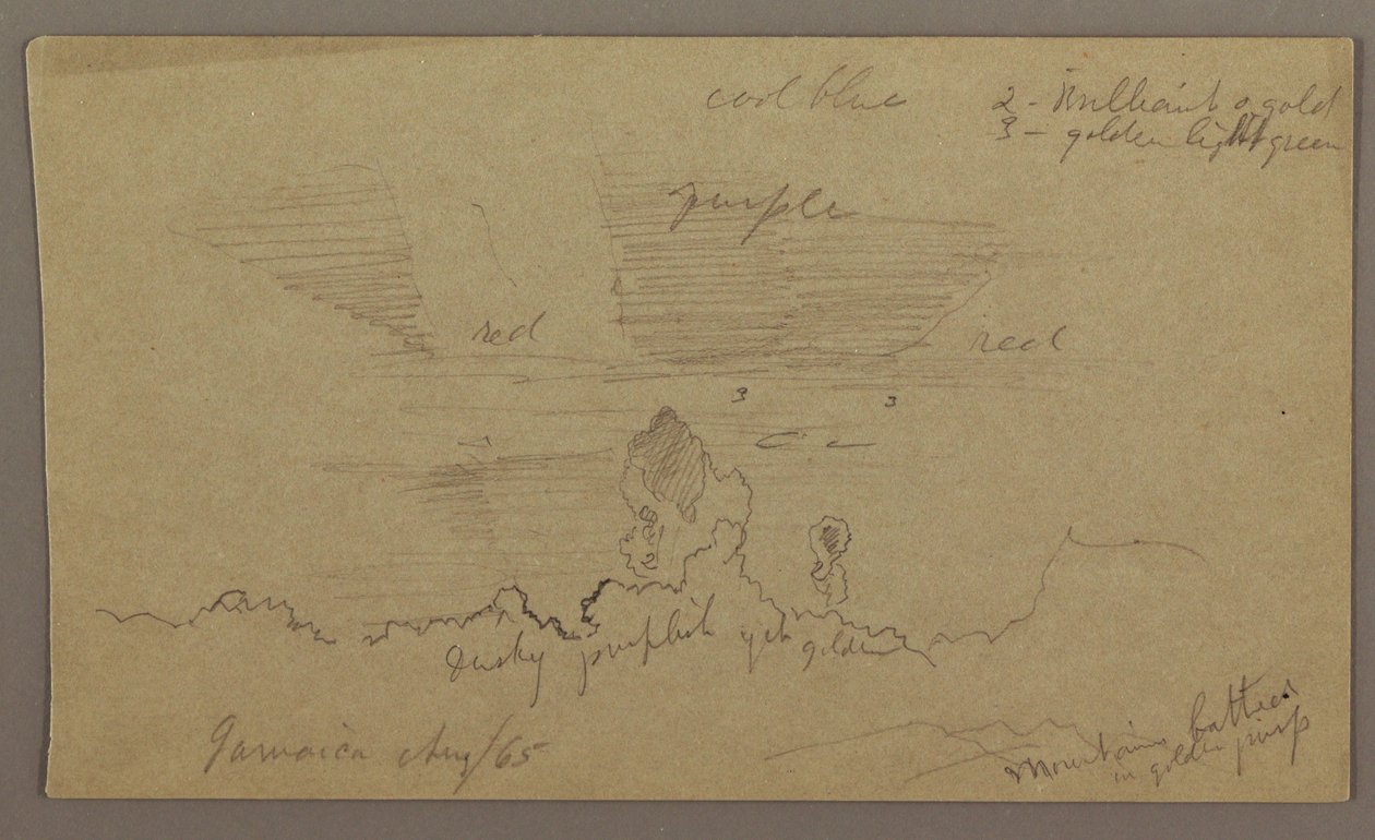 Dessin, paysage ; verso : ciel, août 1865 - Frederic Edwin Church