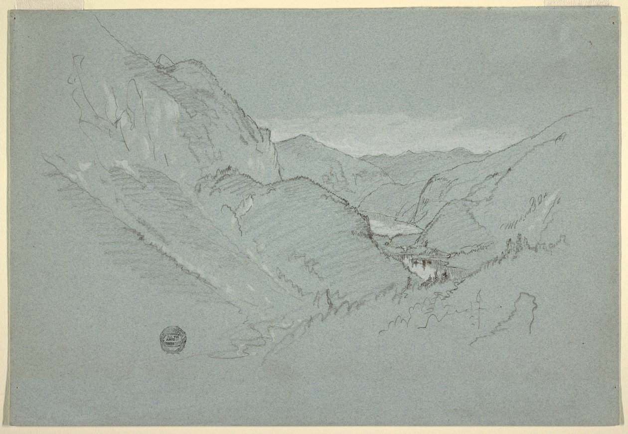 Dessin, Paysage des Alpes, août-septembre 1868 - Frederic Edwin Church