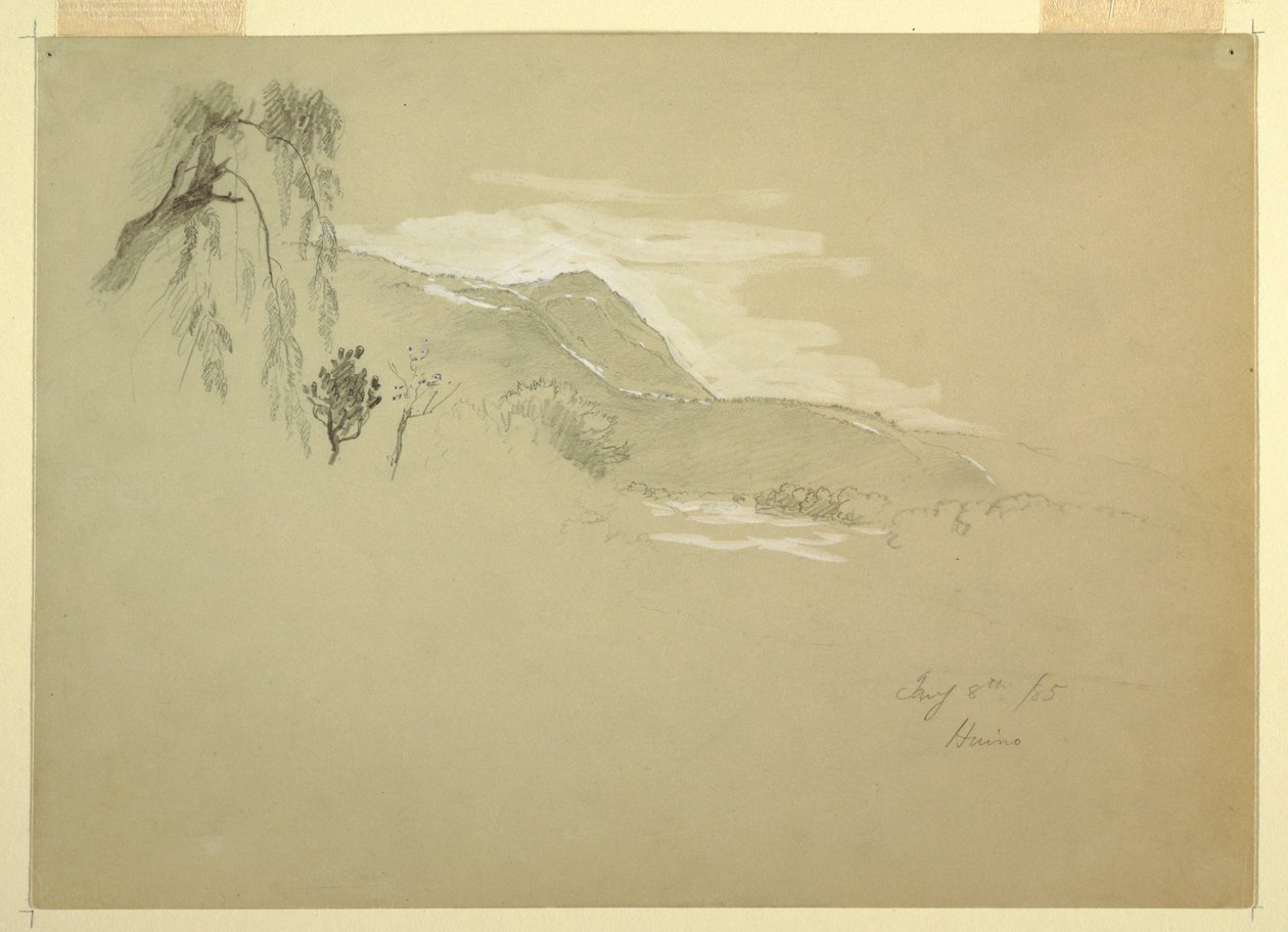 Dessin, paysage près de Huino, Mexique, 8 janvier 1885 - Frederic Edwin Church