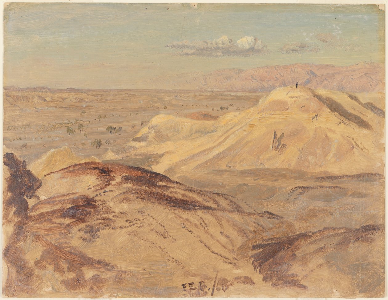 Dessin, Paysage près de Petra, février 1868 - Frederic Edwin Church