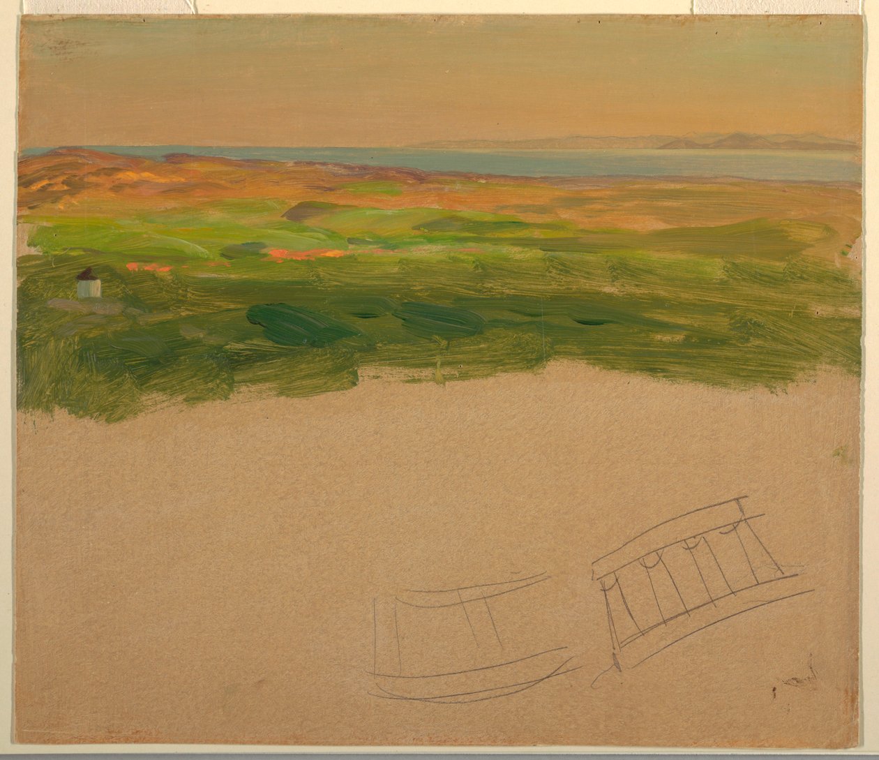 Dessin, paysage, près de la Syrie ou de la Grèce, 1868-69 - Frederic Edwin Church