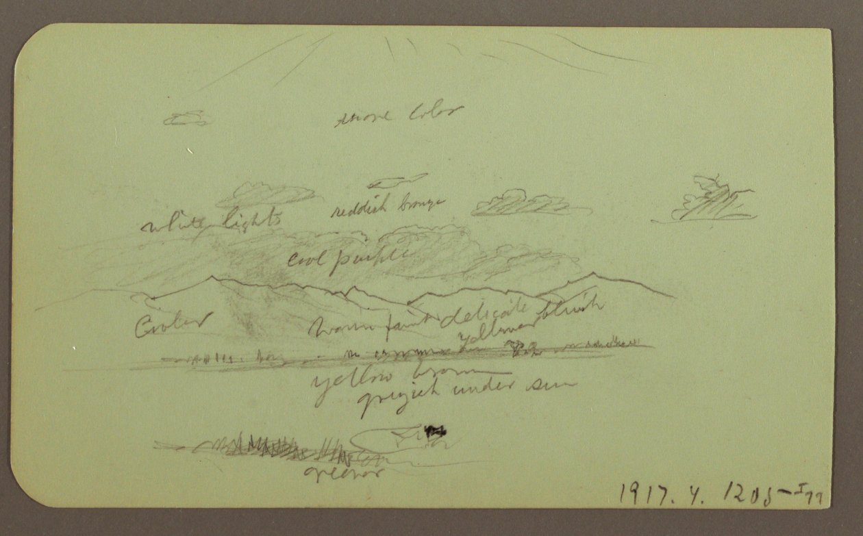 Dessin, Paysage avec église ; Verso : Paysage, 1883 - Frederic Edwin Church