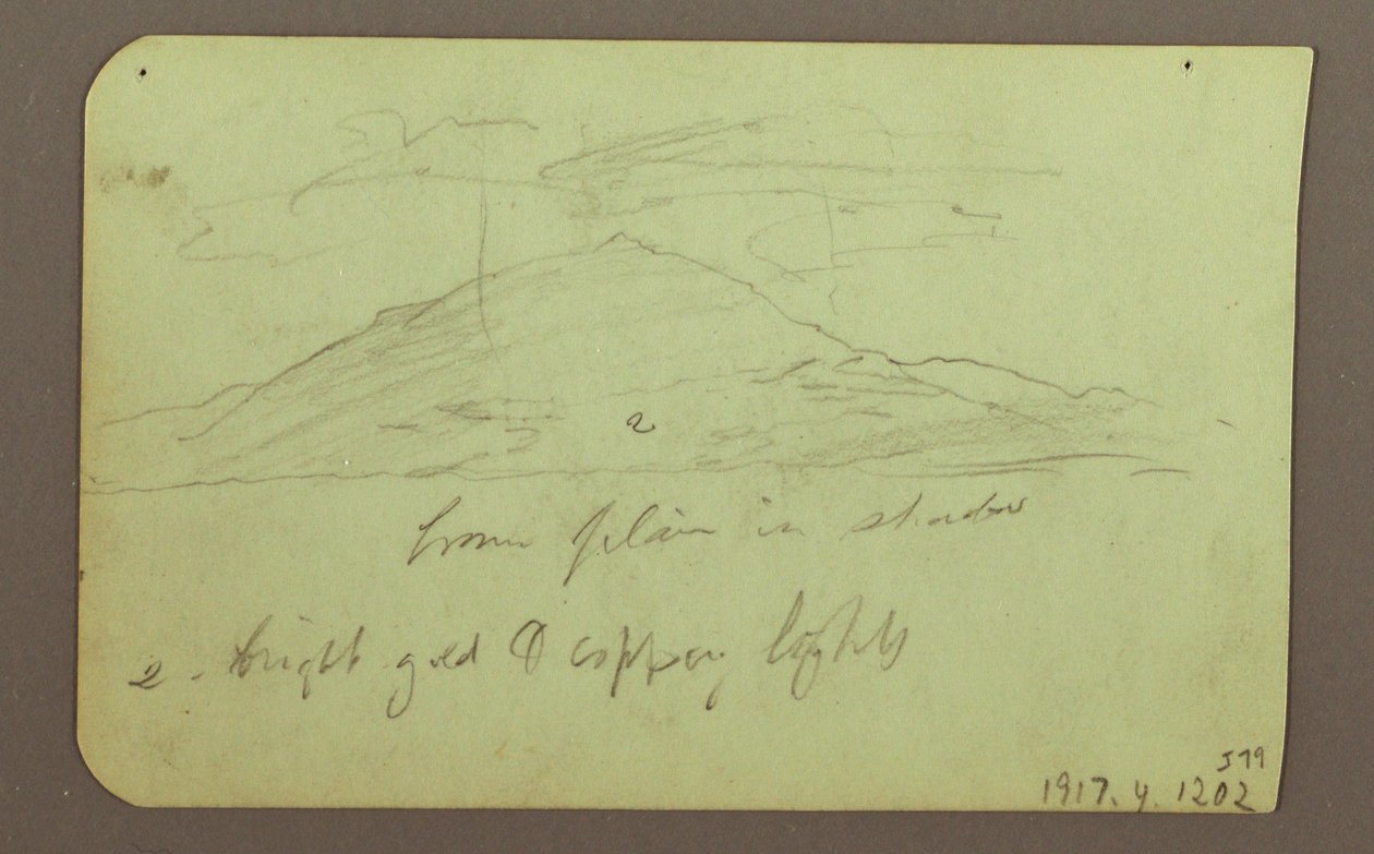 Dessin, paysage avec nuages ; verso : montagne, 1883 - Frederic Edwin Church