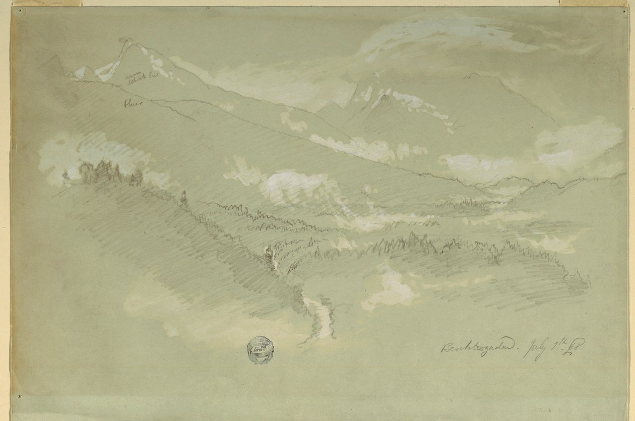 Dessin, Paysages, quartier de Berchtesgaden, 1868 - Frederic Edwin Church