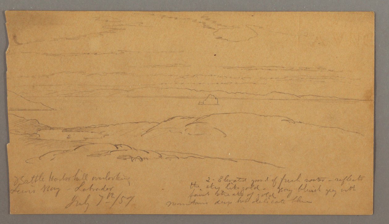 Dessin, baie de Louis, Labrador, 7 juillet 1859 - Frederic Edwin Church