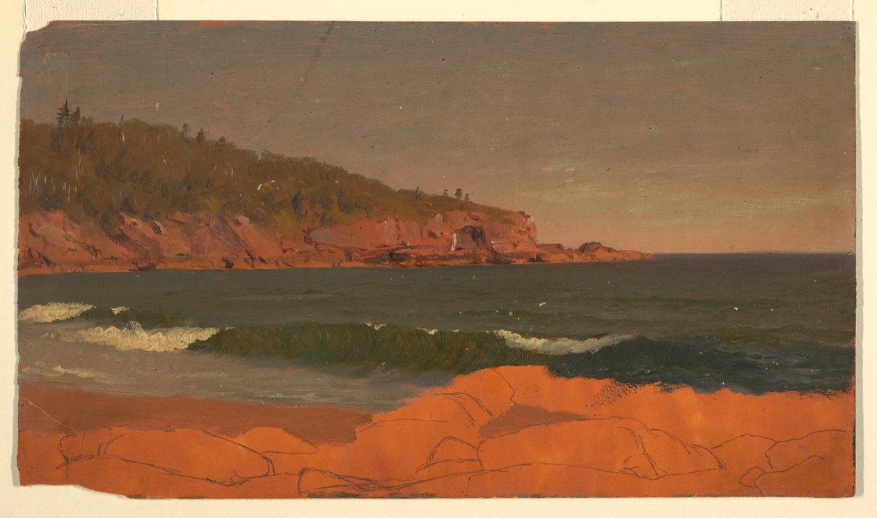 Dessin, côte du Maine, vers 1850 - Frederic Edwin Church